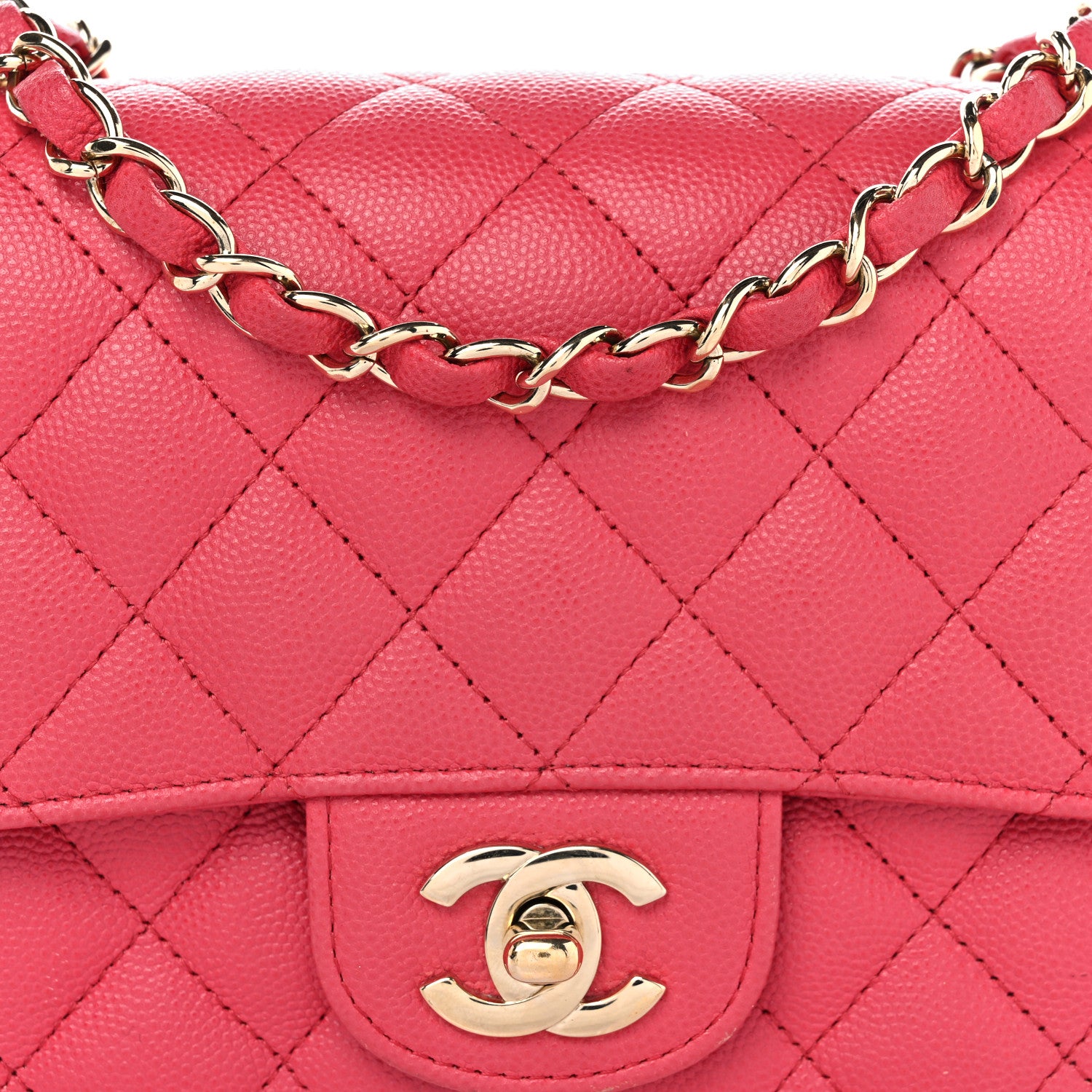 Chanel Caviar Quilted Mini Square Flap Pink 8 of 13