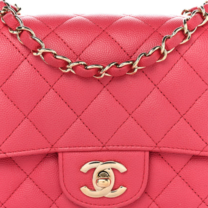 Chanel Caviar Quilted Mini Square Flap Pink 8 of 13