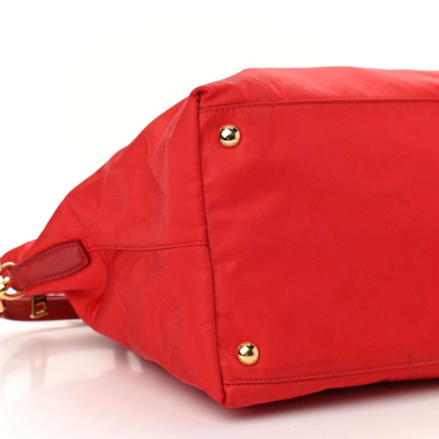 Prada Tessuto Nylon Saffiano Tote Rosso 8 of 9