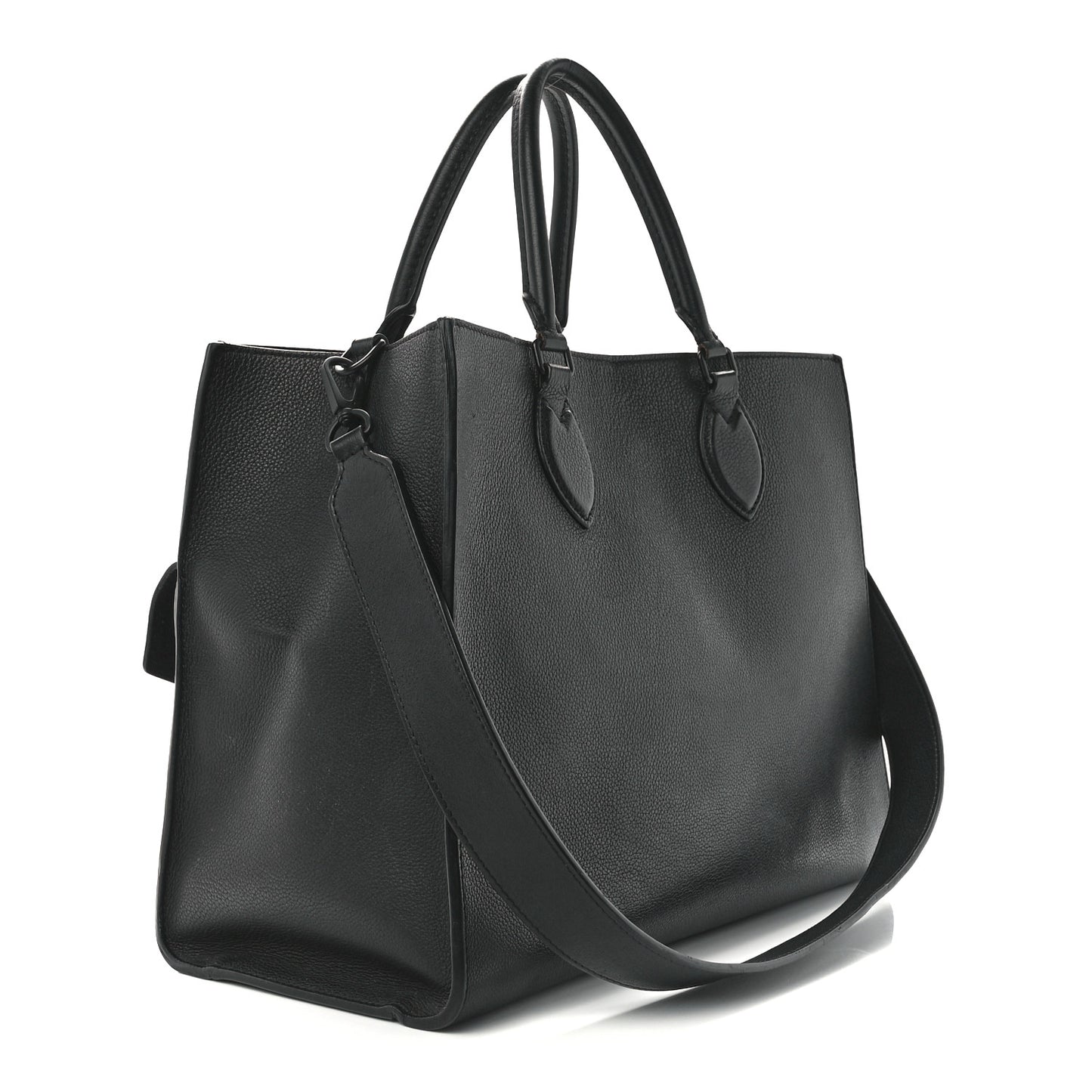 Soft Calfskin Lockme Tote MM Black