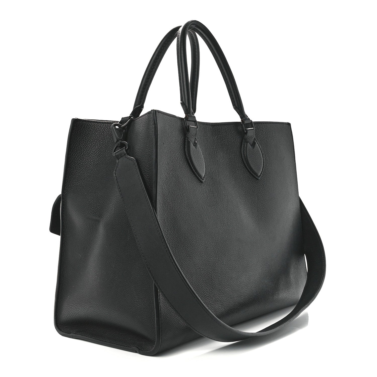 Louis Vuitton Soft Calfskin Lockme Tote MM Black 3 of 11