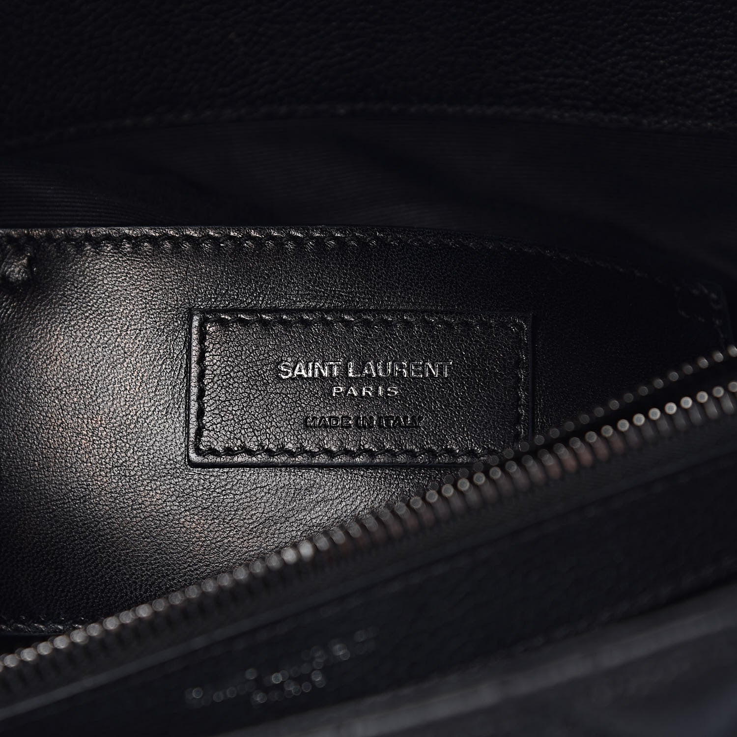 Saint Laurent Calfskin Mixed Matelasse Triquilt Large Monogram Envelope Satchel Black White 8 of 11