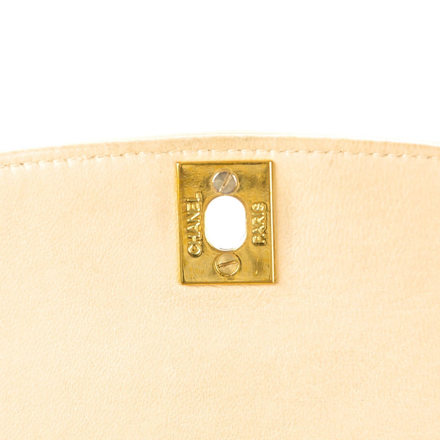 Lambskin Quilted Medium Single Flap Beige