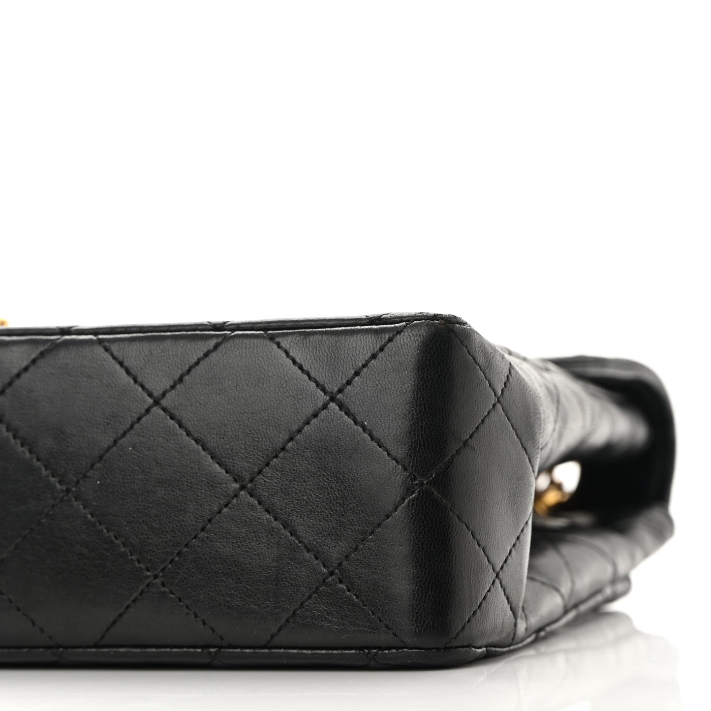 Lambskin Quilted Single Flap Black