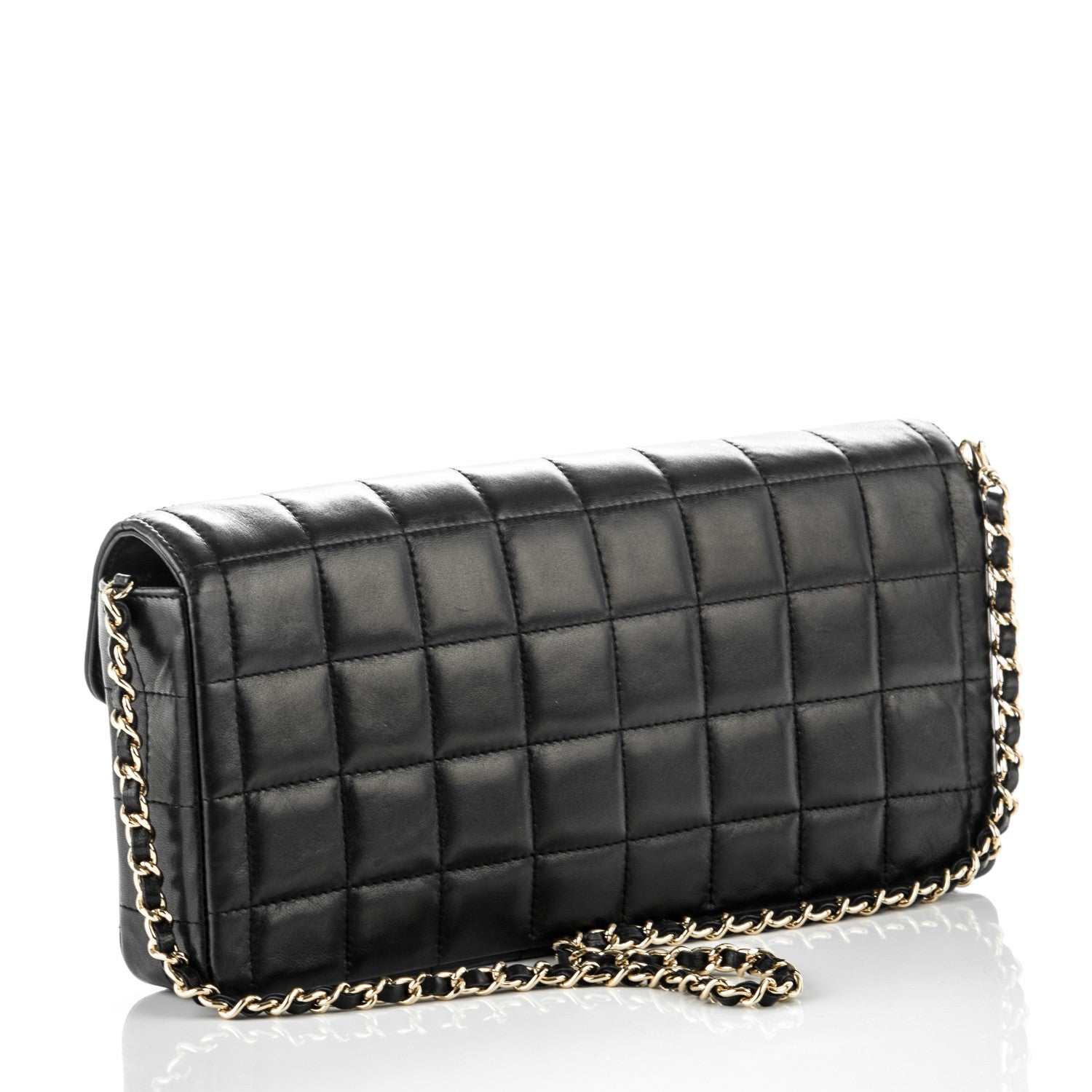 Chanel Lambskin Quilted East West Chocolate Bar Flap Black 3 of 8