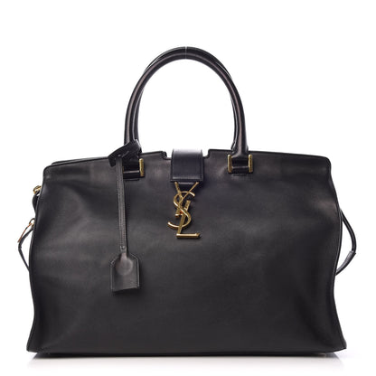 Saint Laurent Smooth Calfskin Medium Monogram Cabas Black 3 of 31