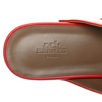 Hermes Calfskin Carlotta Mules 39 Rouge 7 of 8
