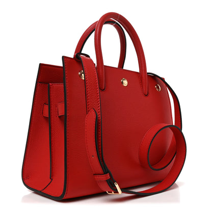 Burberry Grainy Calfskin Two Handle Title Bag Red 3 of 9