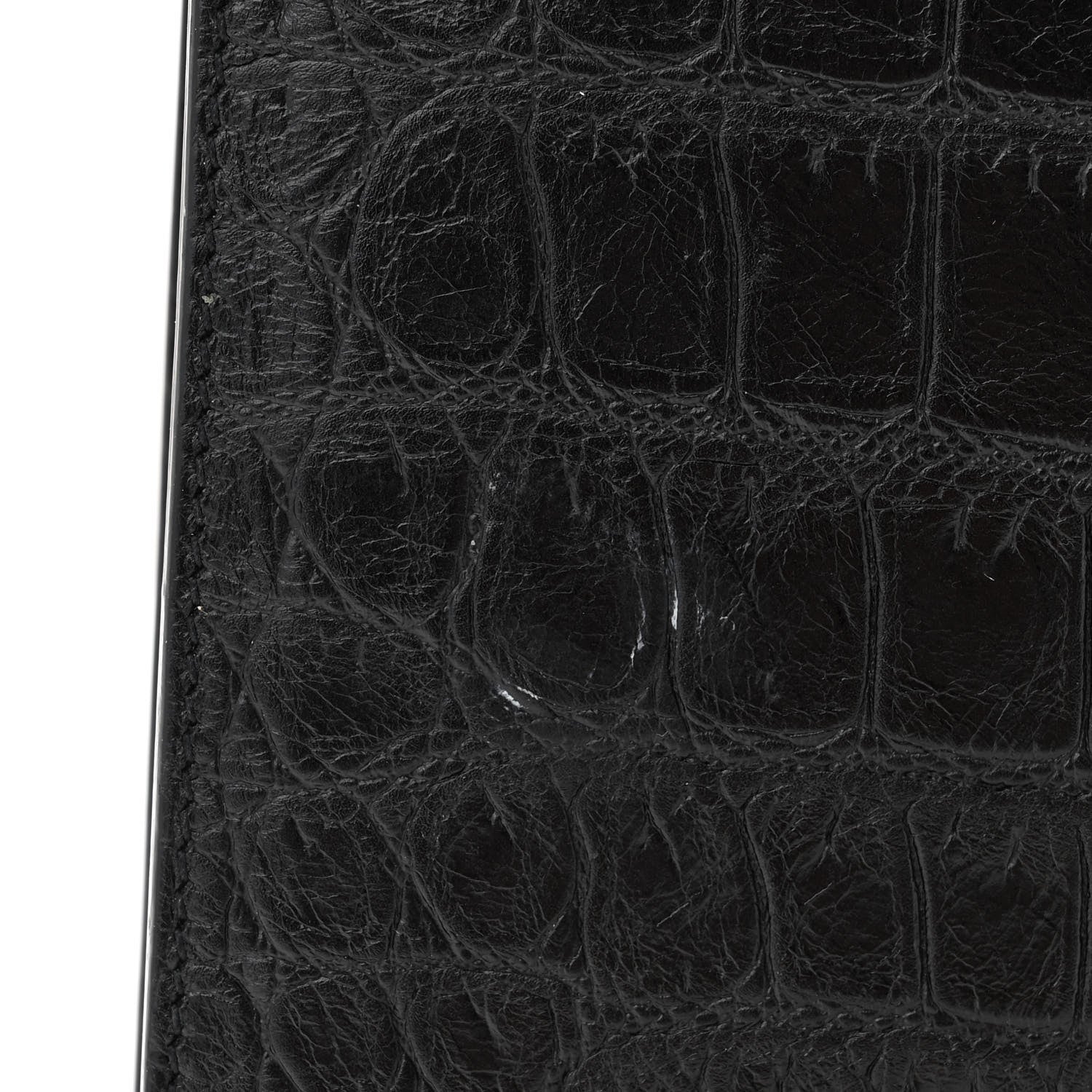 Saint Laurent Calfskin Crocodile Embossed Medium Classic Monogram Kate Tassel Satchel Black 11 of 11