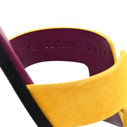 Hermes Suede Goatskin Oran Sandals 36 Jaune Topaze 9 of 10