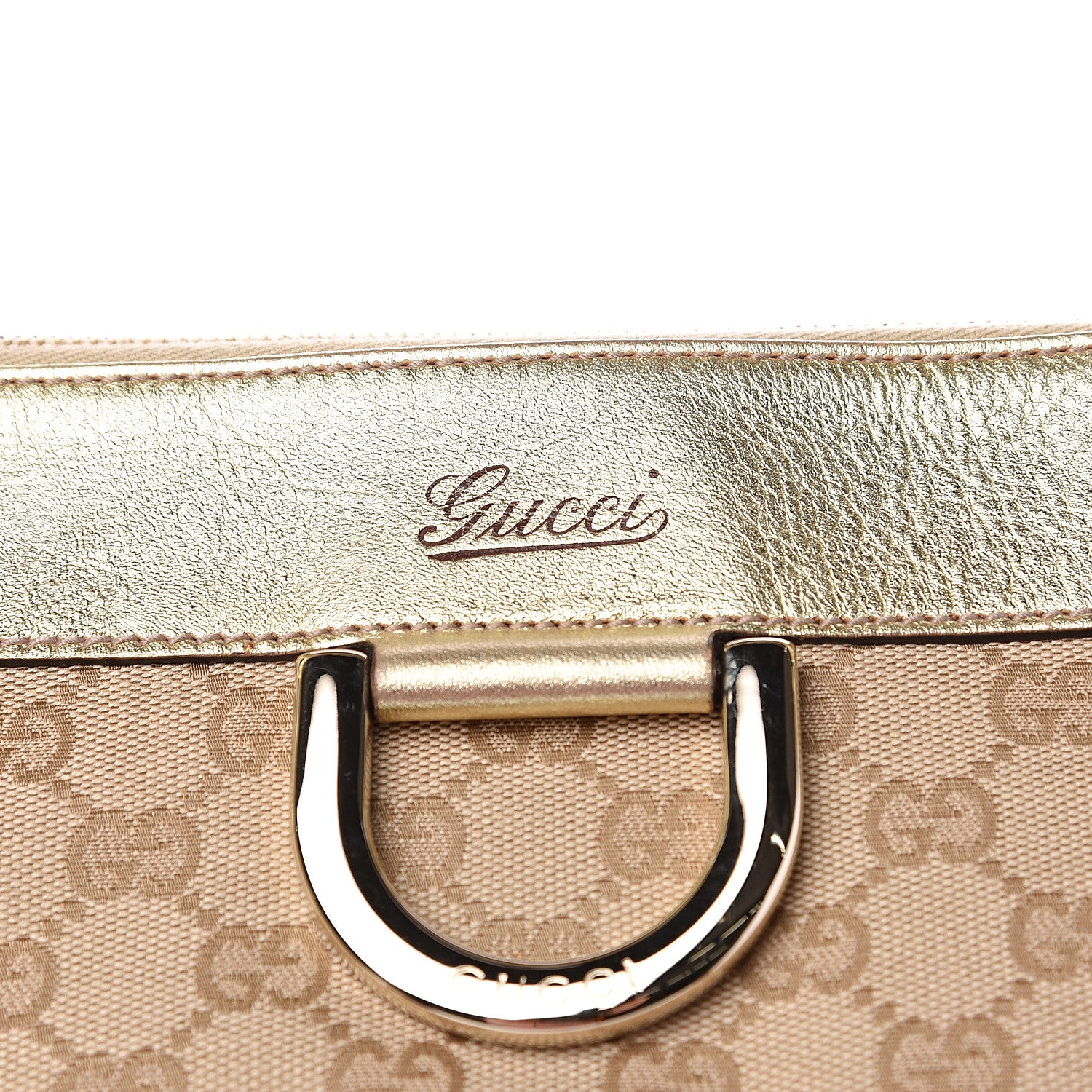 Gucci Monogram D Gold Tote Metallic Gold 11 of 11