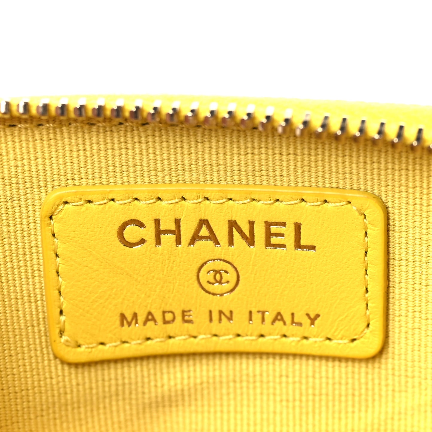 Caviar Quilted Zip Card Holder Wallet Yellow