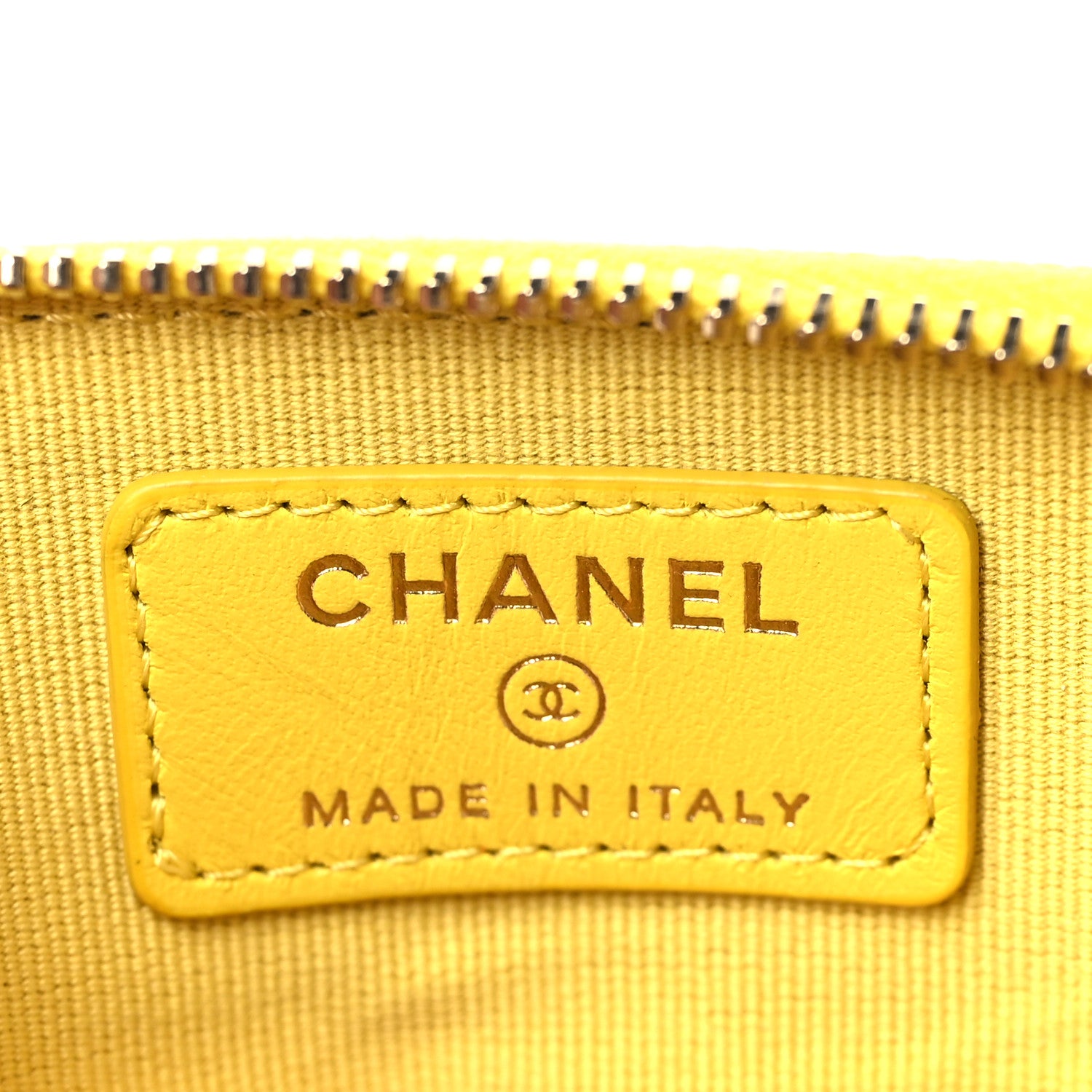 Chanel Caviar Quilted Zip Card Holder Wallet Yellow 6 of 8