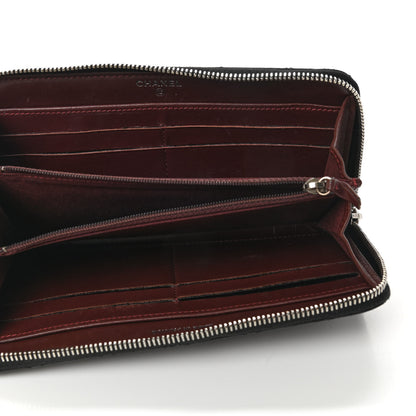 Chanel Lambskin Quilted Large Gusset Zip Around Wallet Black 11 of 18