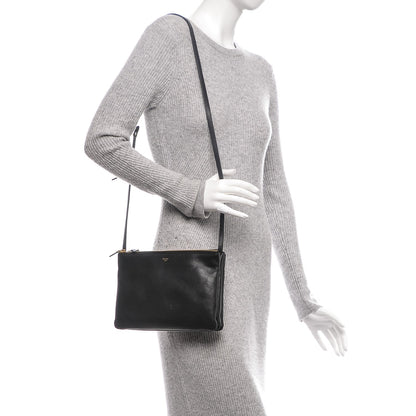Celine Lambskin Large Trio Crossbody Bag Black 2 of 8