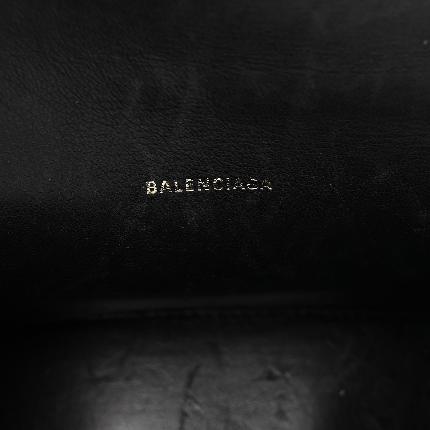 Balenciaga Shiny Calfskin Crocodile Embossed Hourglass Top Handle Bag XS Black 6 of 10