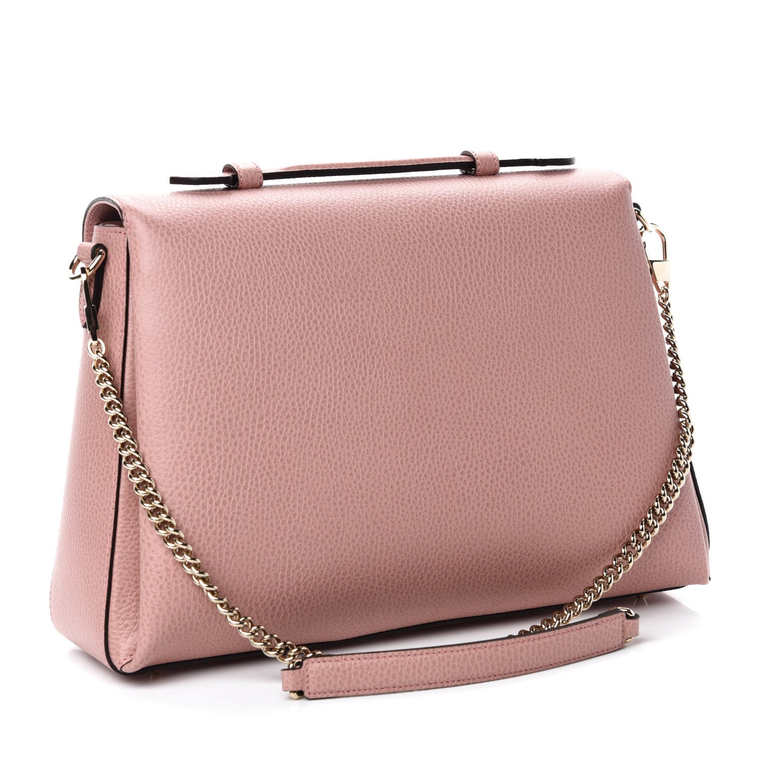 Gucci Dollar Calfskin Medium Interlocking G Top Handle Shoulder Bag Soft Pink 3 of 10