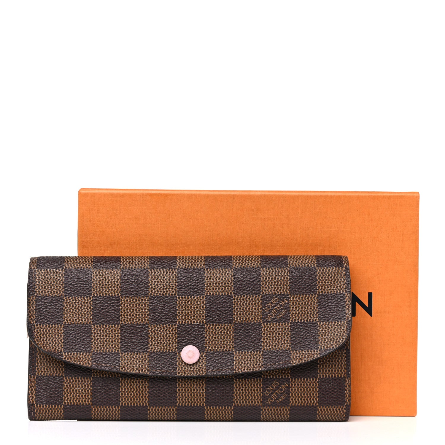Louis Vuitton Damier Ebene Emilie Wallet Rose Ballerine 15 of 15