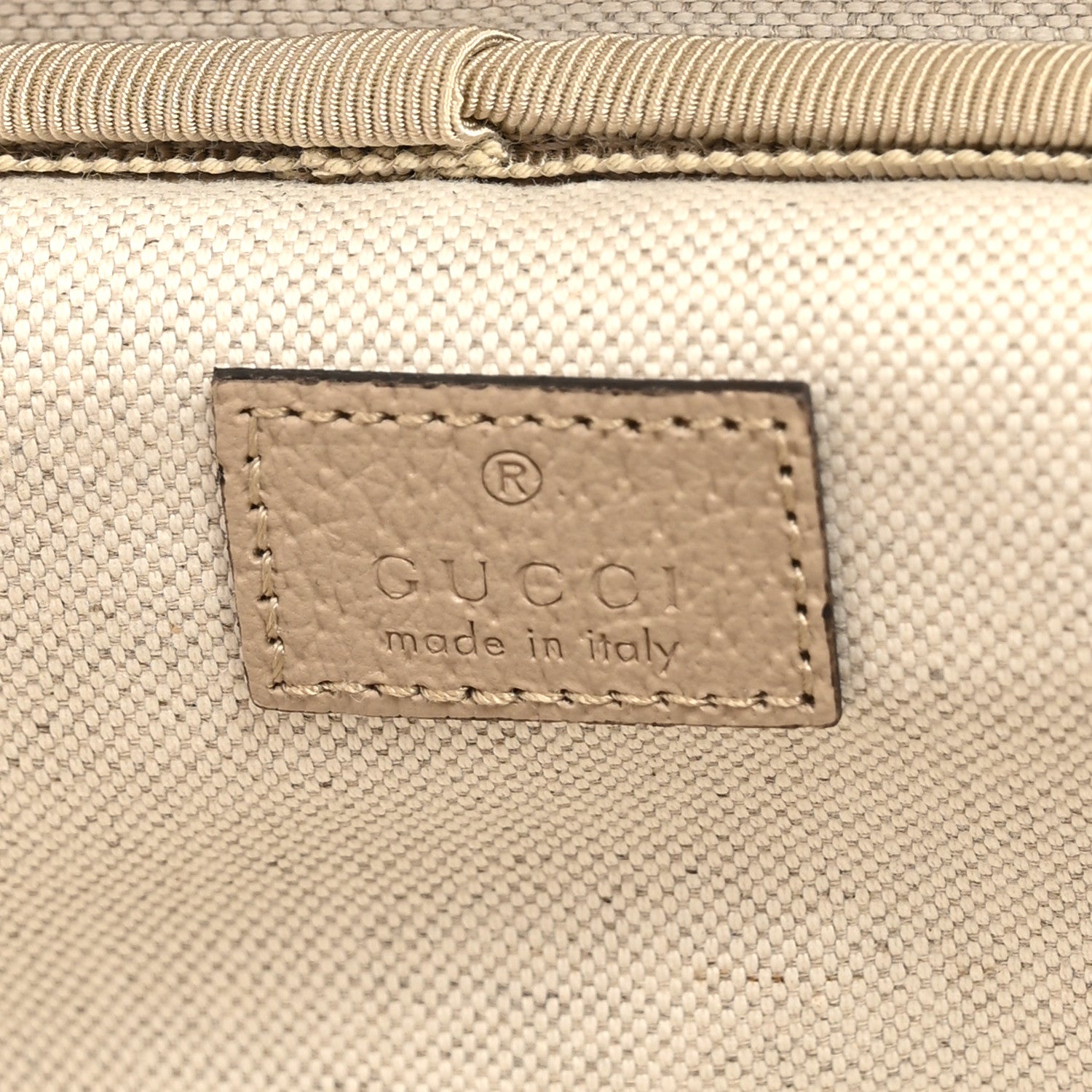 Gucci GG Supreme Monogram Textured Dollar Calfskin Web Small Savoy Cabin Trolley Beige Mystic White Oatmeal 6 of 7