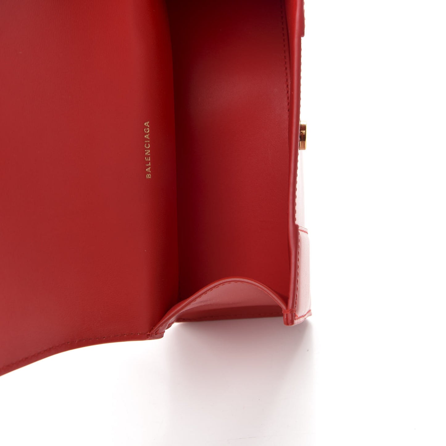 Shiny Box Calfskin Hourglass Top Handle Bag XS Bright Red