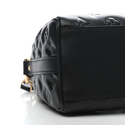 Louis Vuitton Lambskin Embossed Monogram Speedy 22 Bandouliere Black 7 of 8