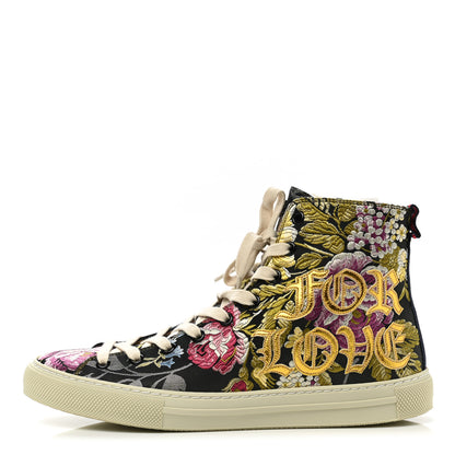 Gucci Canvas Romantic Print Major Blind For Love High Top Sneakers Black 1 of 8