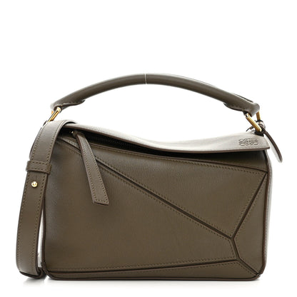 Loewe Calfskin Small Puzzle Bag Dark Khaki Green 1 of 10