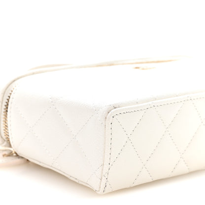 Chanel Caviar Quilted Top Handle Slim Vanity With Chain White 8 of 10