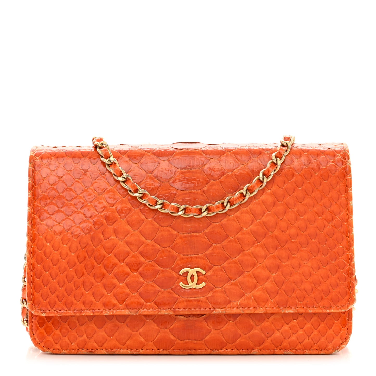 Snakeskin Wallet On Chain WOC Orange