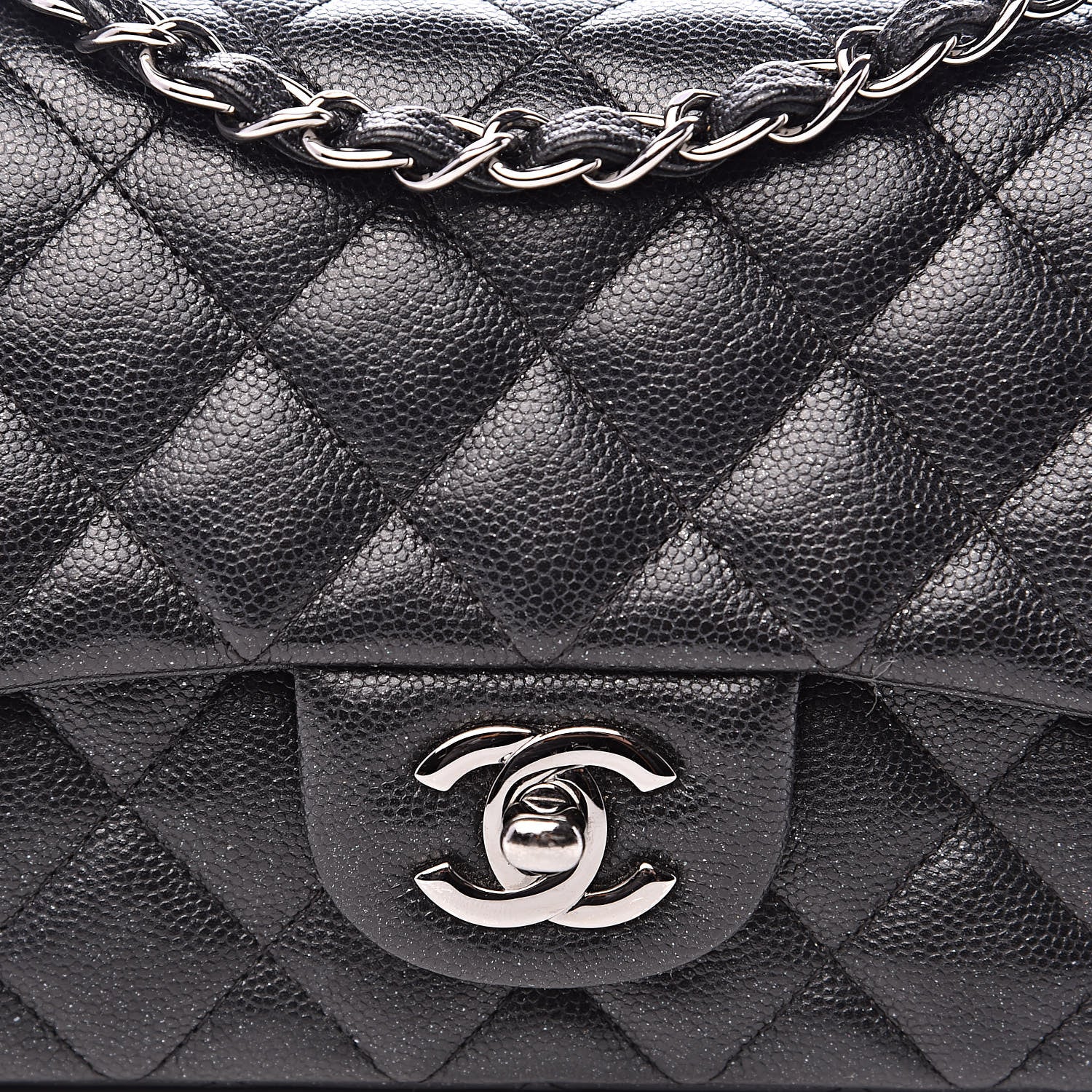 Chanel Iridescent Caviar Quilted Mini Rectangular Flap Black 8 of 14