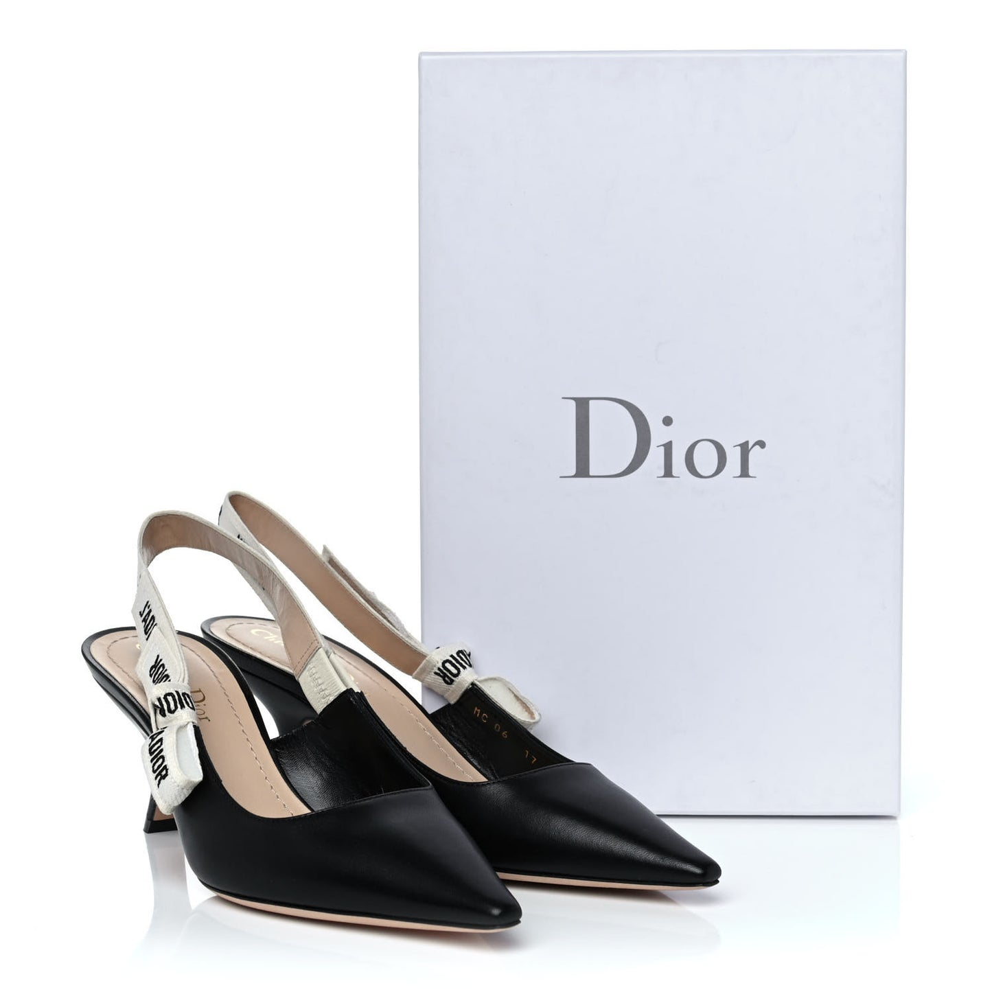 Lambskin Ribbon J'Adior Slingback 65mm Pumps 38 Black