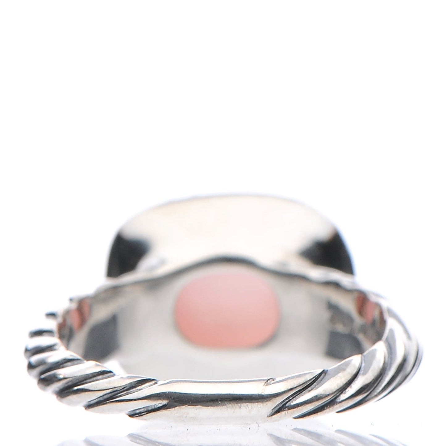 Sterling Silver Diamond Rose Quartz 10mm Noblesse Ring 52 6