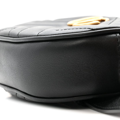 Gucci Calfskin Matelasse GG Marmont Belt Bag 85 34 Black 10 of 13