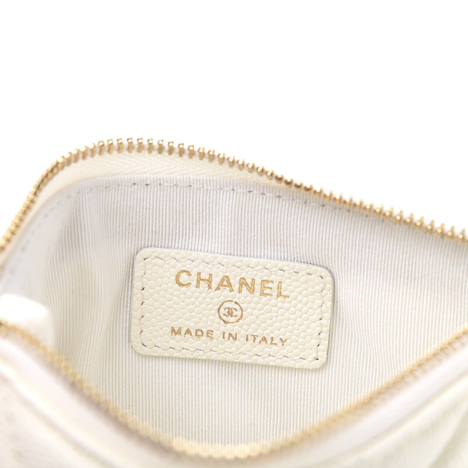 Chanel Caviar Quilted Small Cosmetic Case White 8 of 10