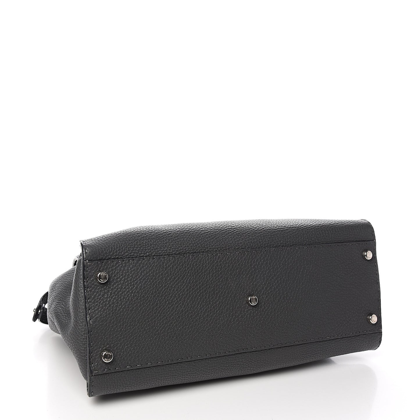 Cuoio Romano Selleria Bi-Color Large Peekaboo Iconic Satchel Asfalto Latte