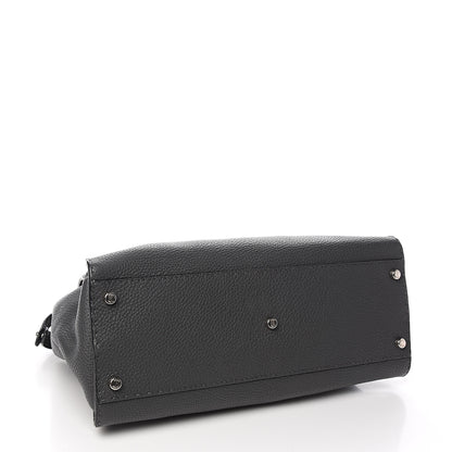 Fendi Cuoio Romano Selleria Bi-Color Large Peekaboo Iconic Satchel Asfalto Latte 3 of 10