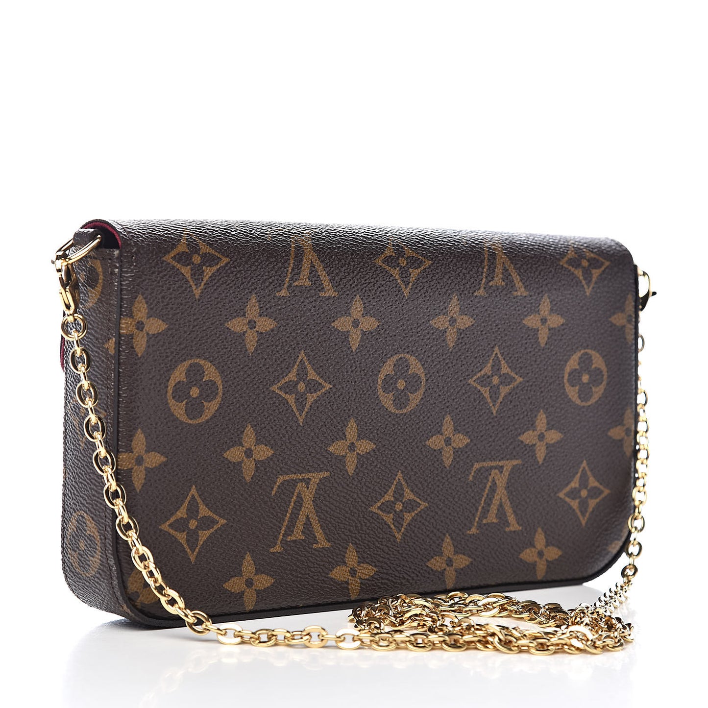 Monogram Pochette Felicie Chain Wallet Fuchsia