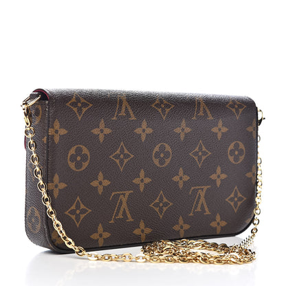 Louis Vuitton Monogram Pochette Felicie Chain Wallet Fuchsia 3 of 13
