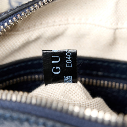 Gucci GG Supreme Monogram Textured Dollar Calfskin Web Studded Mini Ophidia Flap Shoulder Bag Beige Blue 8 of 12