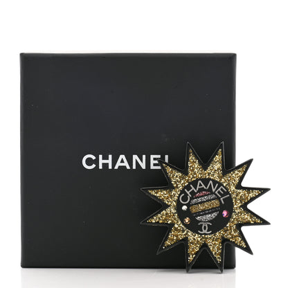 Chanel Resin Glitter CC Star Brooch Black Gold 5 of 5