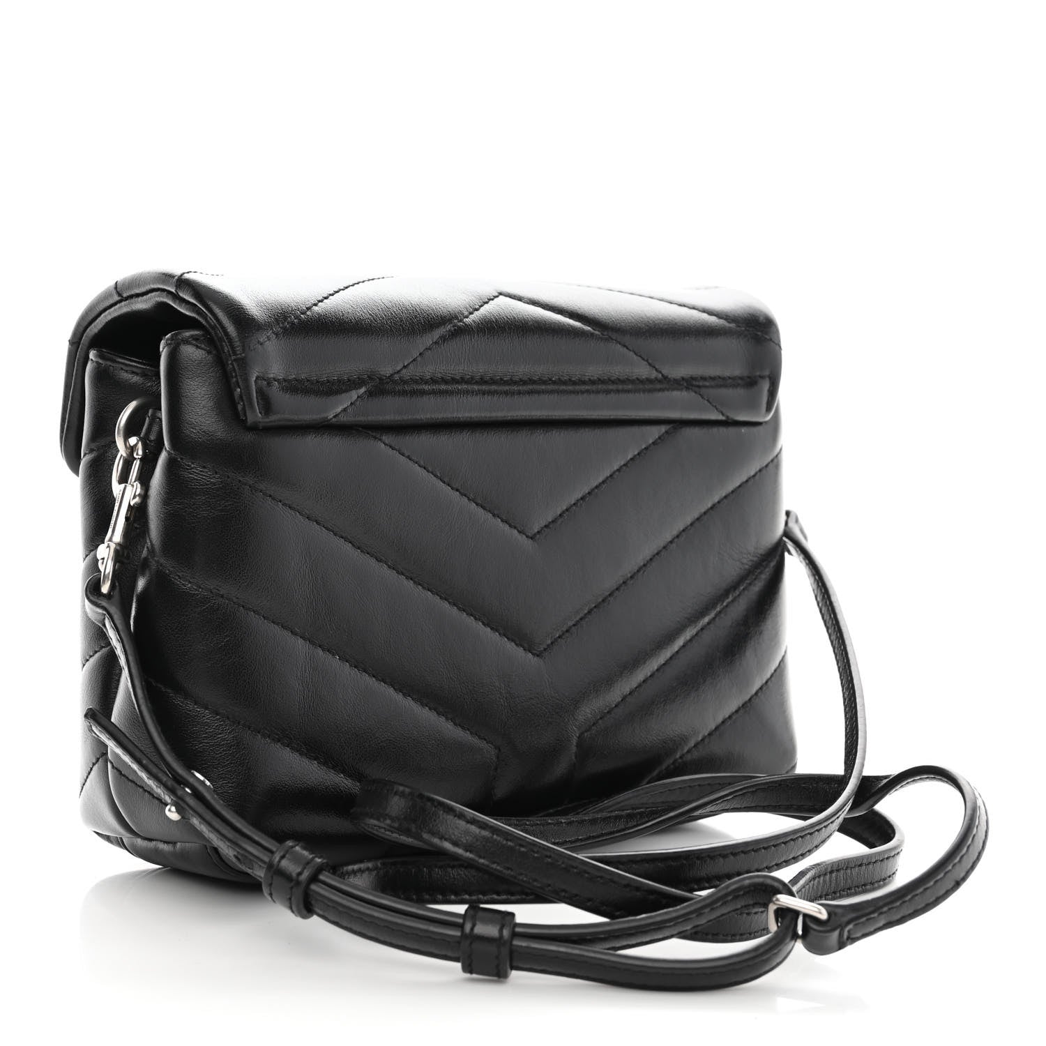 Saint Laurent Calfskin Y Quilted Monogram Toy Loulou Crossbody Bag Black 2 of 11