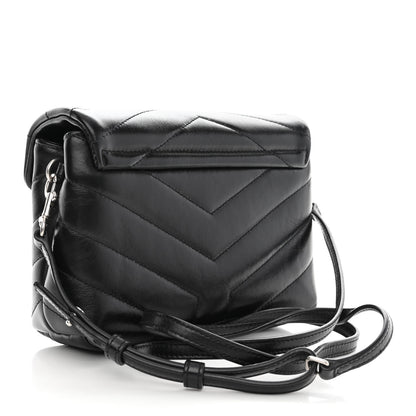 Saint Laurent Calfskin Y Quilted Monogram Toy Loulou Crossbody Bag Black 2 of 11