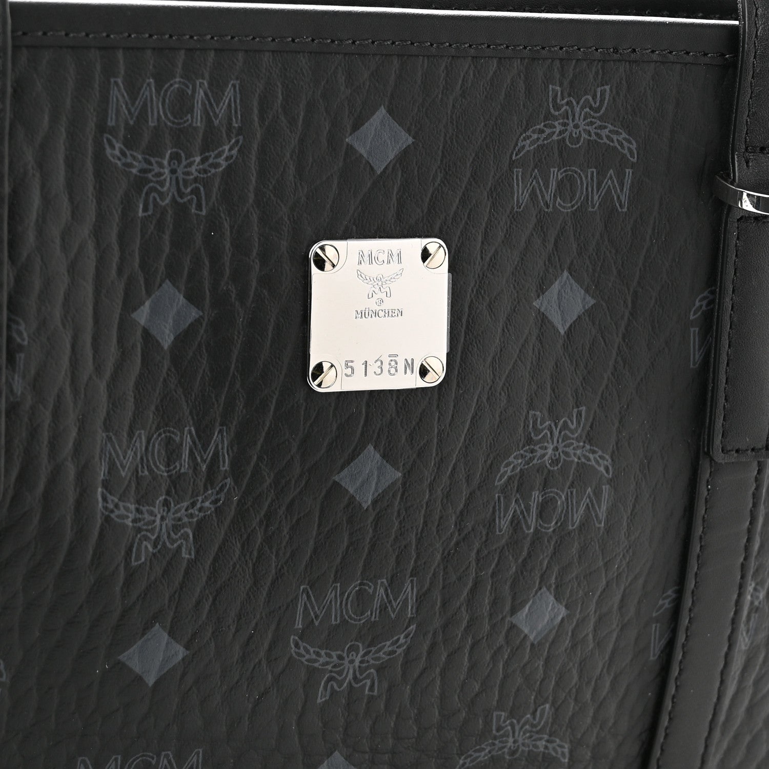 MCM Visetos Toni Shopper Tote Black 6 of 9