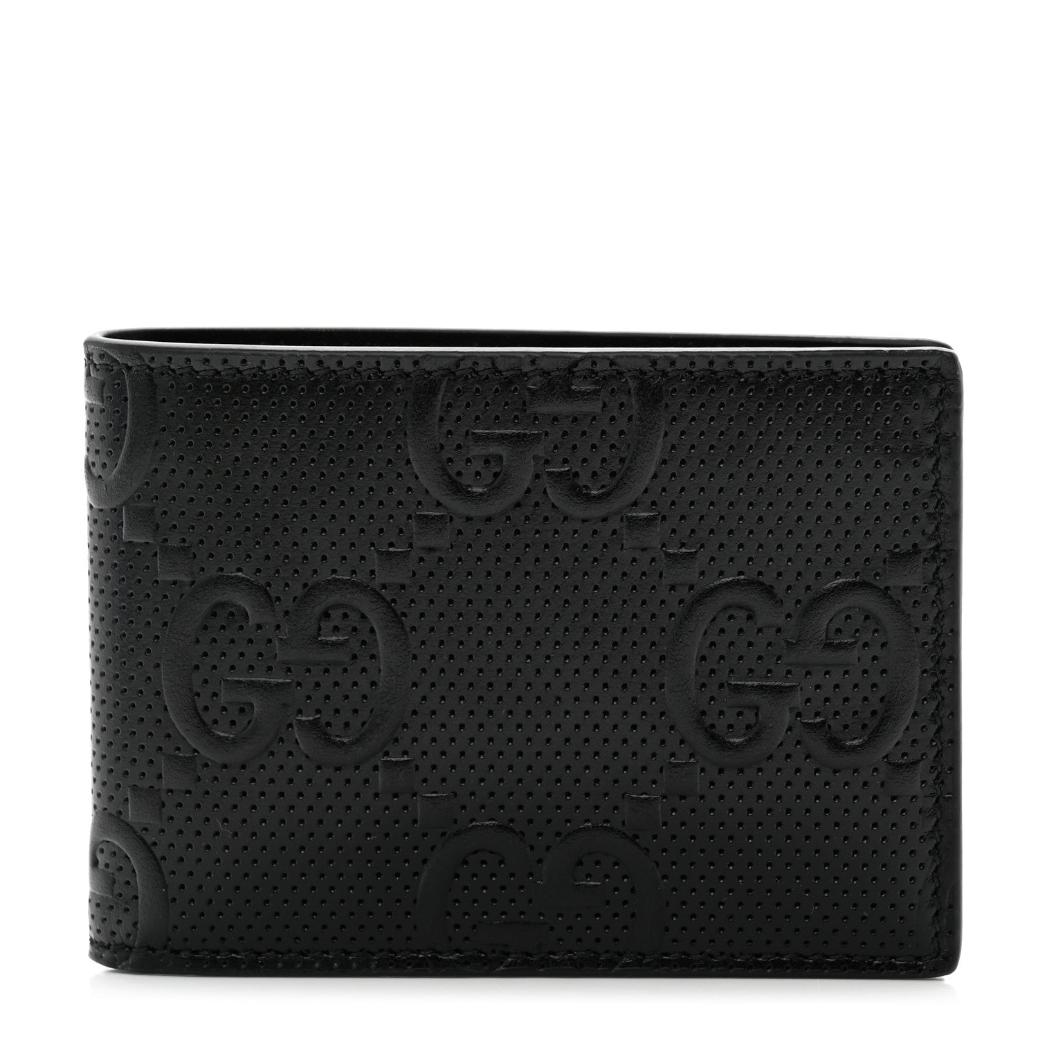 Gucci Calfskin GG Tennis Embossed Bi-Fold Wallet Black 1 of 6