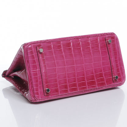 Hermes Niloticus Crocodile Birkin 30 Rose Tyrien 4 of 9
