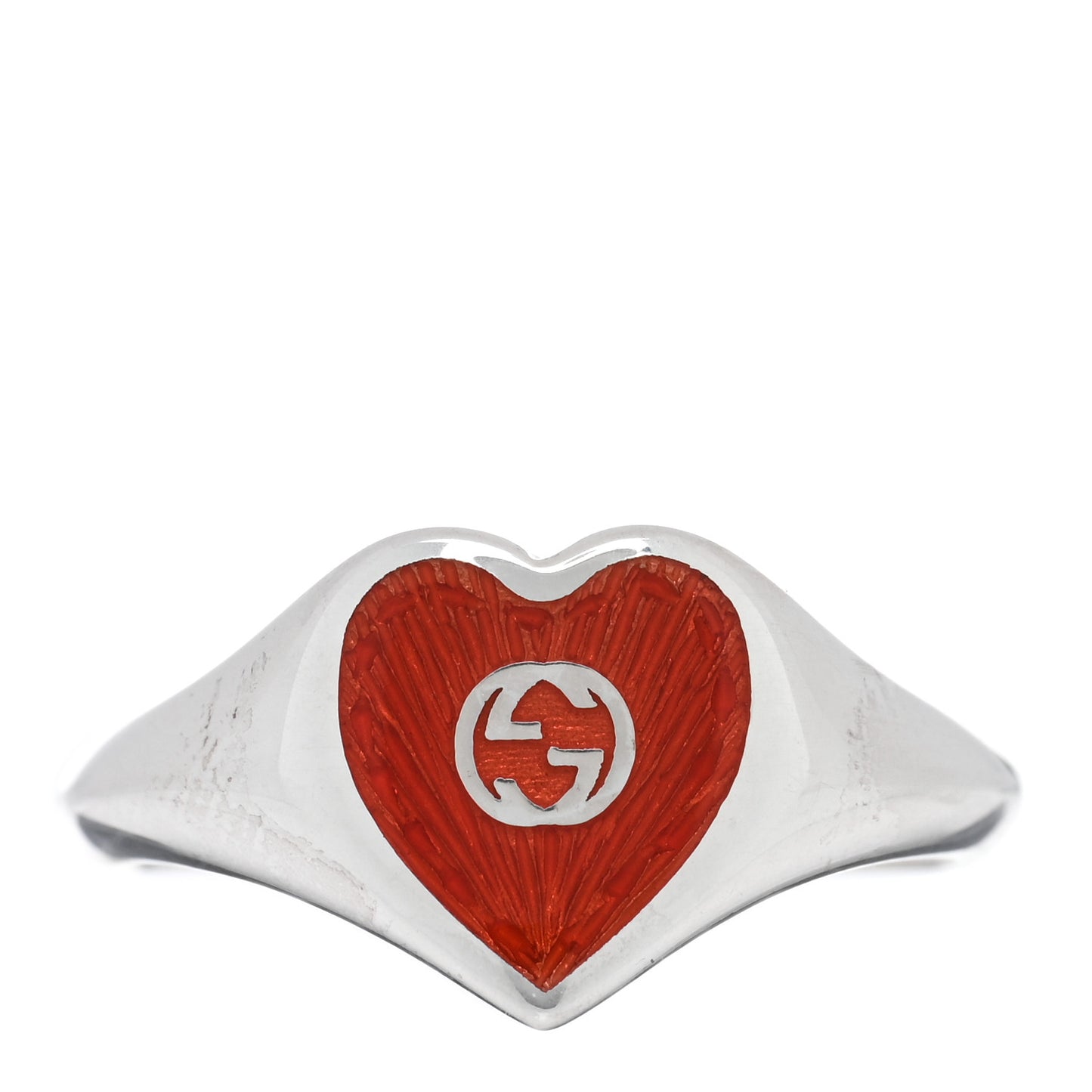Sterling Silver Enamel Heart Ring 57 8 Red