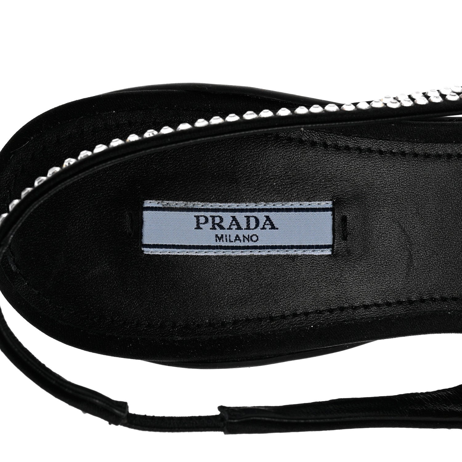 Prada Satin Crystal Logo 45mm Slingback Pumps 39.5 Cristal 7 of 9