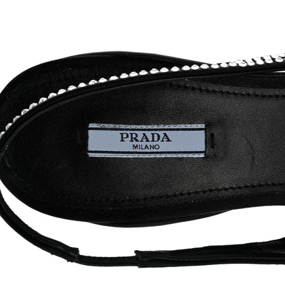 Prada Satin Crystal Logo 45mm Slingback Pumps 39.5 Cristal 7 of 9