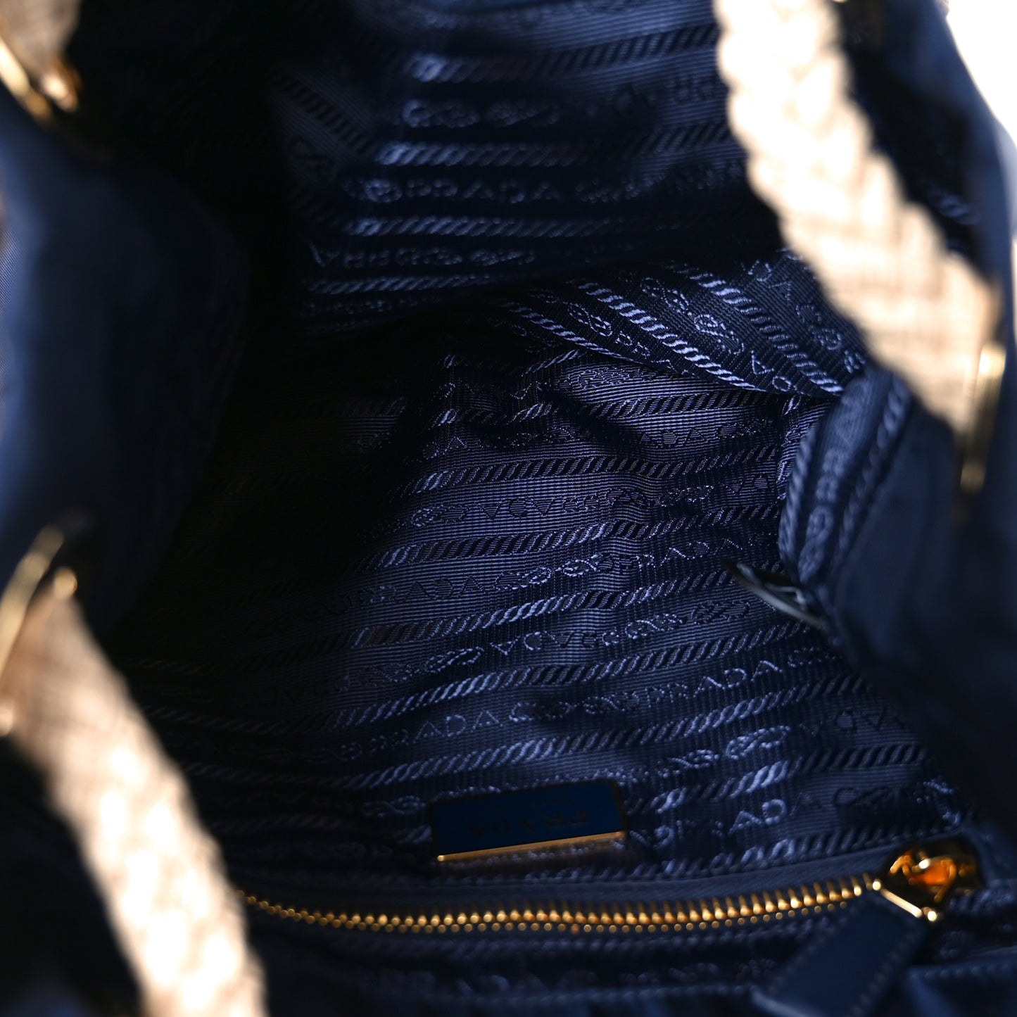 Re-Nylon Triangle Mariner Small Bucket Bag Baltic Blue