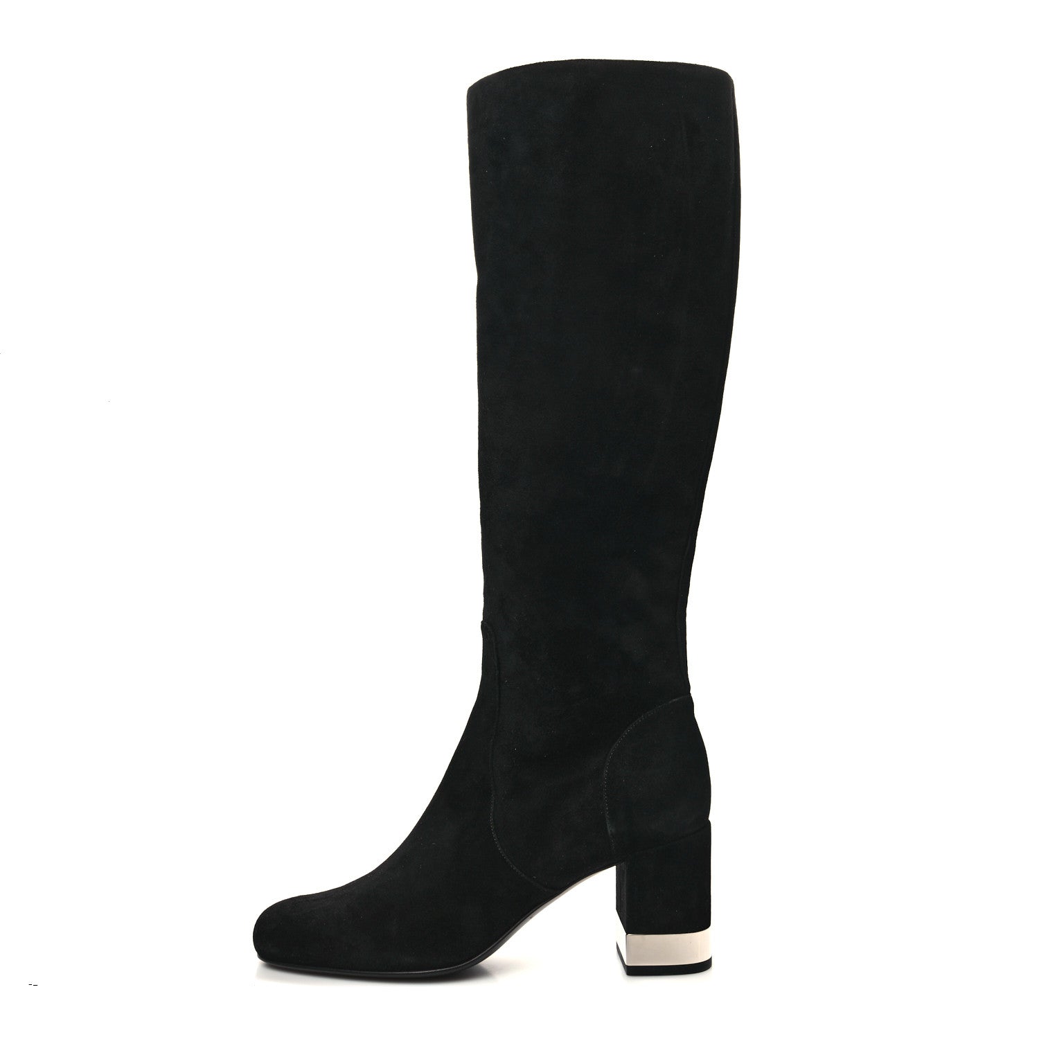 Saint Laurent Suede Knee High Boots 37 Black 1 of 7